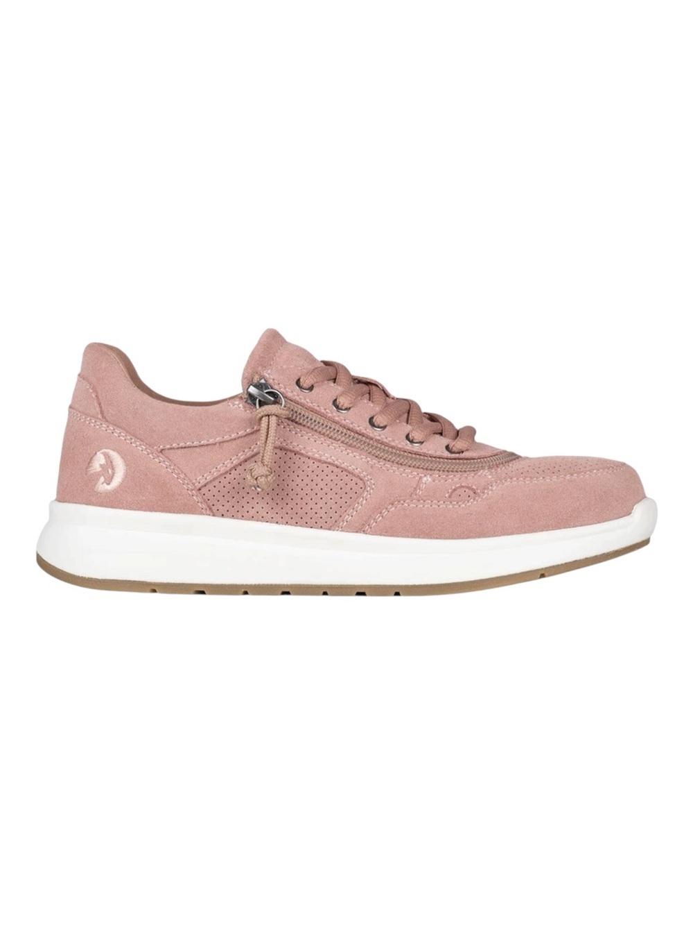 BILLY Comfort Jogger Adaptive Sneakers Blush Suede Zip Wide Comfort Shoes Size 8